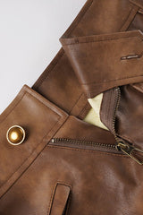 Y2K Low Waist Leather Skinny Shorts