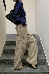 Deconstructed Paneled Cargo Straight Leg Jeans