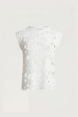 FLORAL GUIPURE LACE WOVEN TOP