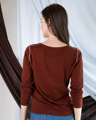 Marcelle Long T-Shirt (Round Neck) - Sierra Brown