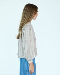 Girl Louise Blouse - Natural Stripes