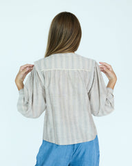 Girl Louise Blouse - Natural Stripes