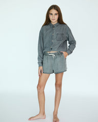 Girl Lilou Short - Medium Grey Chambray