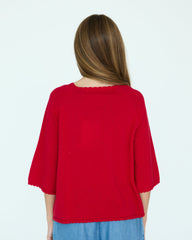 Girl La Bretagne Cardigan - Red