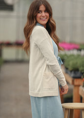 Essential Cream Short and Soft Cardigan
