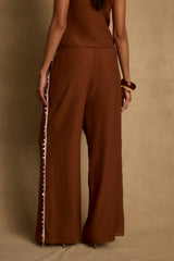 Estelle Terracotta Shell Embellished Pants