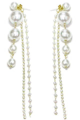 Everly Pearl & Rhinestone Drop Earrings