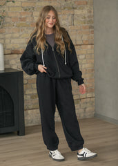 Free People® Final Call Zip Up Black Set