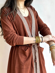 Georgia Long Cardigan - Sierra Brown