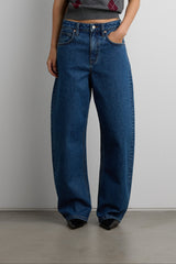 HIGH RISE BARREL LEG JEAN