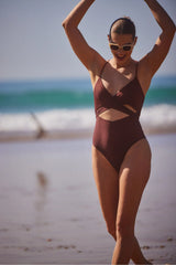 1 Piece Tim Beach - Toffee Lurex