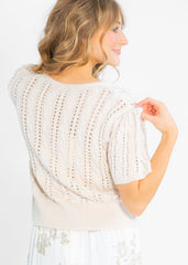 Cable Knit Puff Sleeve Cardigan - FINAL SALE