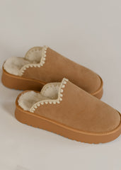 Crochet Edge Slip-on Sherpa Platform Slippers - FINAL SALE