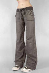 Multi Pocket Low Waist Bootcut Jeans
