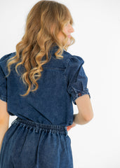 Denim Blue Button Up Top - FINAL SALE