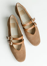 Dolce Vita® Baylee Ballet Flats Pecan Perforated Suede - FINAL SALE