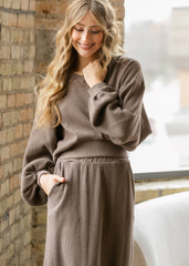 Lynette Waffle Thermal V-Neck Set - FINAL SALE