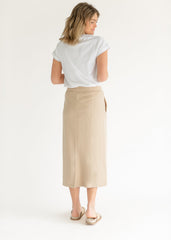 Dori Straight Fit Beige Skirt - FINAL SALE