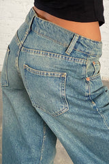 Solid Stretch Straight Leg Jeans