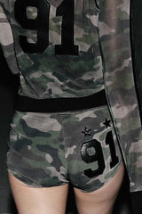 Vintage Casual Print Slim Fit Hot Shorts