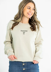 Embroidered Mama Crewneck Coquette Bow Sweatshirt - FINAL SALE