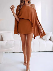 Hazel Blues® | Side Slit Top and Mini Skirt Set