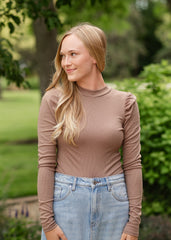 Faye Mockneck Ribbed Long Sleeve Top - FINAL SALE