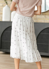 Floral Tiered Smocked Waist Midi Skirt