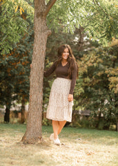Harlow Abstract Floral Tiered Midi Skirt - FINAL SALE