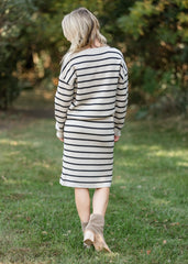 Latte Stripe Knit Skirt - FINAL SALE