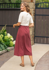 Maroon Gingham Satin Skirt - FINAL SALE