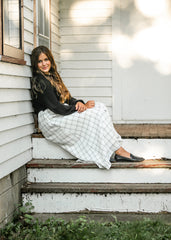 McKenna Plaid Button Detail Maxi Skirt - FINAL SALE