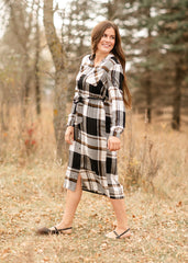 Plaid Print Midi Shirt Dress - FINAL SALE