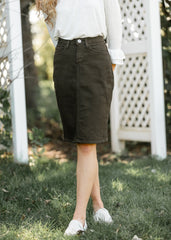 Remi Cafe Brown Midi Skirt