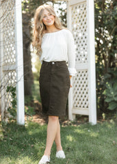 Remi Cafe Brown Midi Skirt