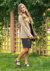 Remi Onyx Black Denim Midi Skirt