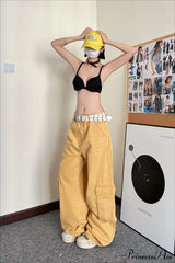 Slouchy Loose Straight Leg Cargo Denim Pants
