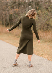 Soft Knit Long Sleeve Midi Dress - FINAL SALE