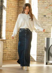 Stella Dark Wash Maxi Denim Skirt - FINAL SALE