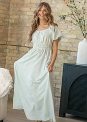 Striped Smocked Sweetheart Maxi Dress