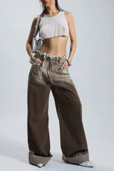 Ombre Low Rise Straight Leg Jeans
