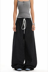 Retro Polka Dot Loose Straight Jeans