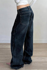 Edgy Relaxed Solid Laid-back Jeans