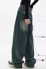 Retro Stylish High Waist Wide Leg Jeans