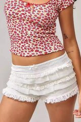Layered Ruffle Lace Shorts