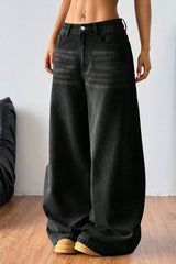 Vintage Washed Wide-Leg Jeans