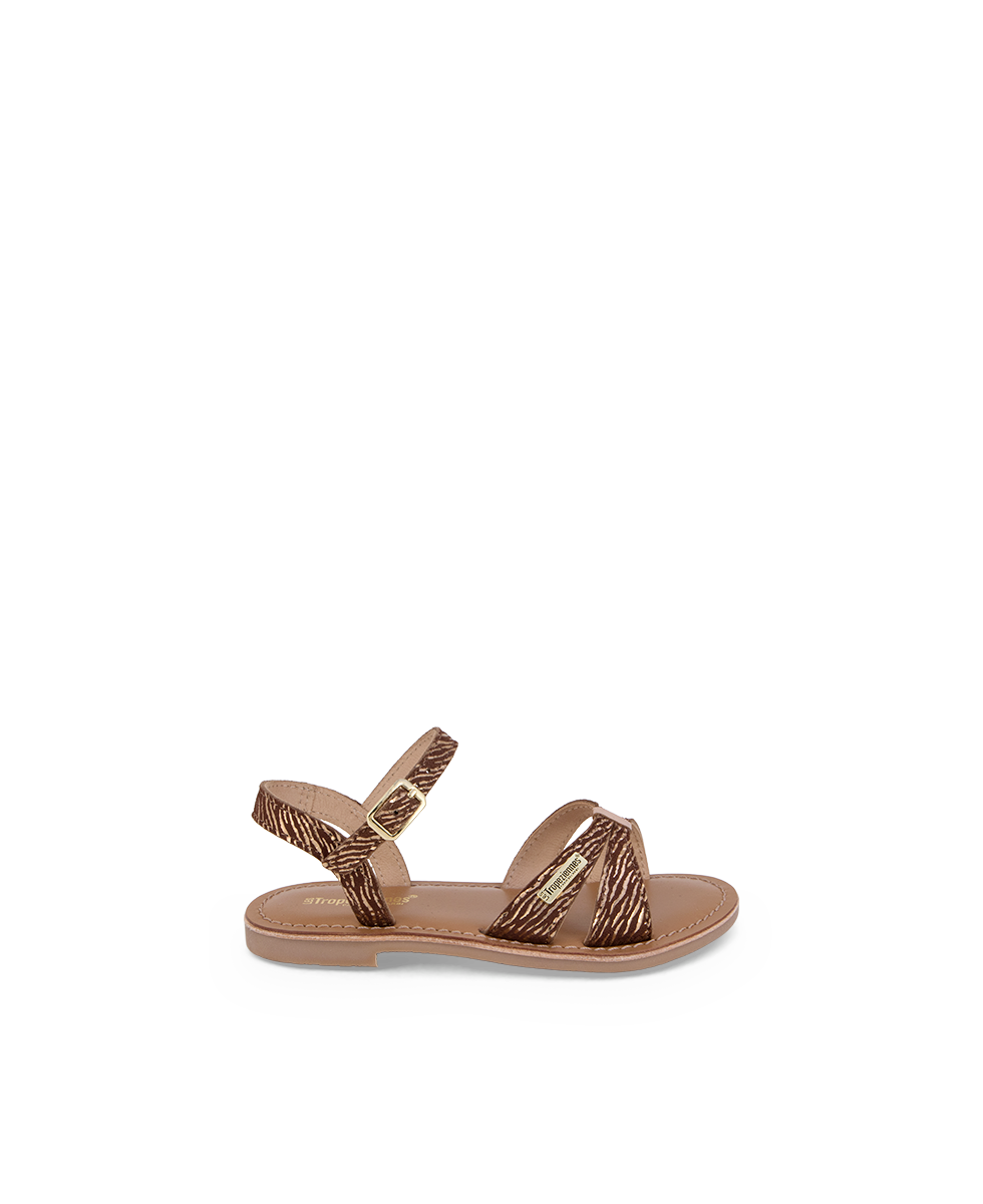 Belle Girl Sandals - Choco Zebra