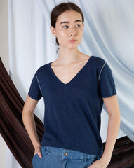Marcelle T-Shirt (V-Neck) - Indigo Denim