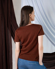 Marcelle T-Shirt (Round Neck) - Sierra Brown Shimmer