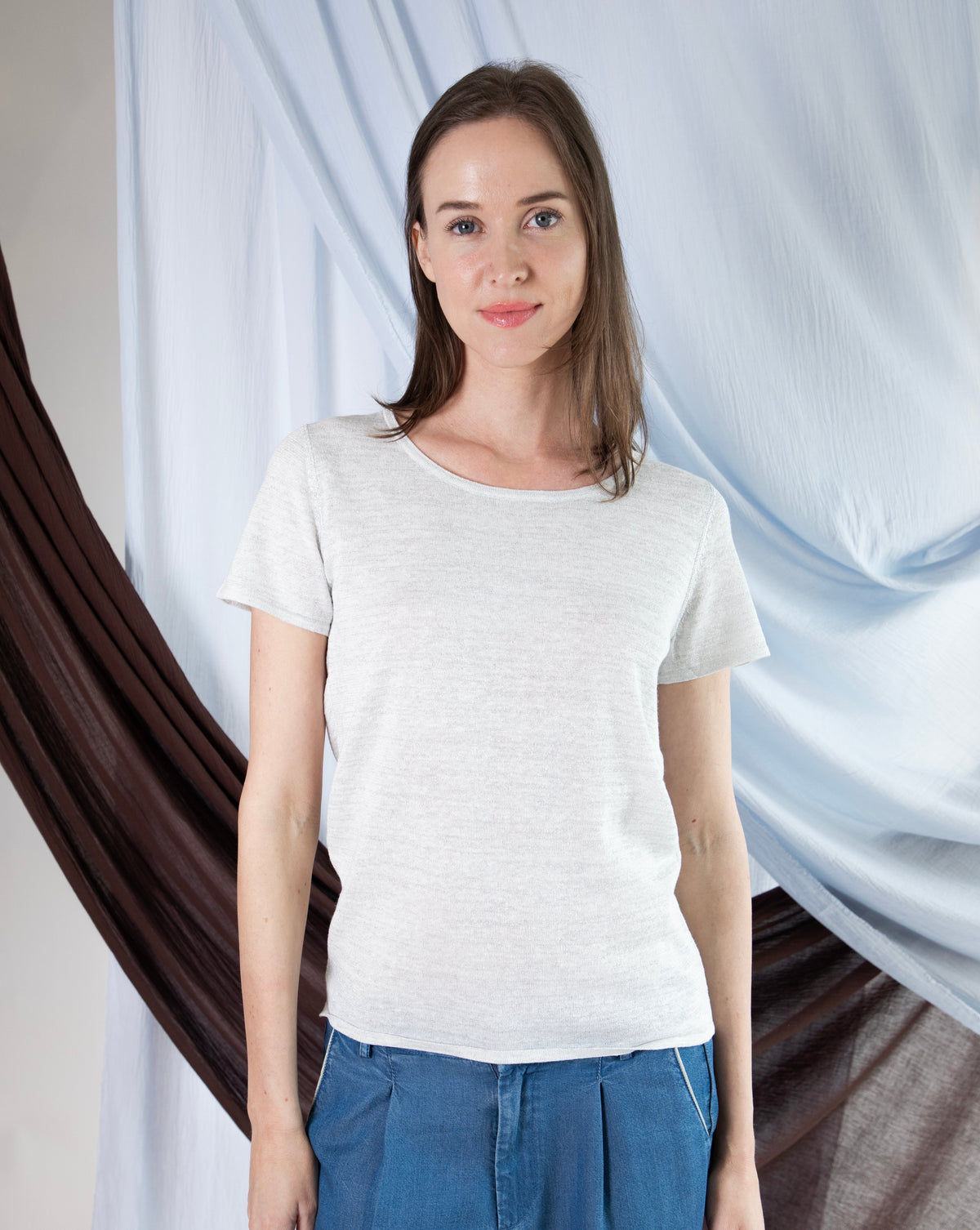 Marcelle T-Shirt (Round Neck) - Silver
